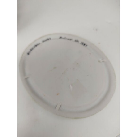 Hand Painted Oval Plate Bird Painting "Cedar Waxwing" signed Palmer H.P. 1987 - Picture 4 of 9